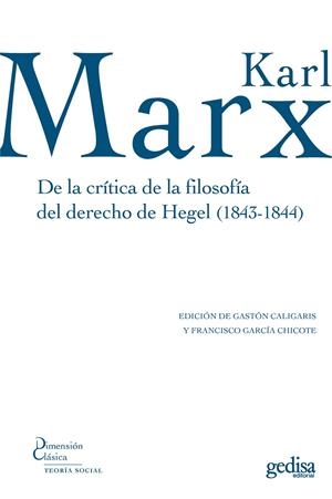 De la crítica de la filosofía del derecho de Hegel (1843-1844) | 9788497842679 | Marx, Karl