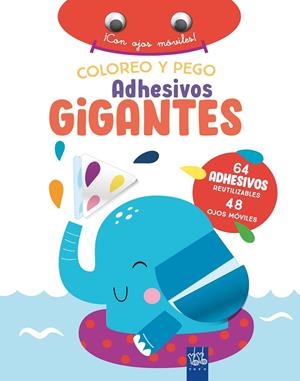 Coloreo y pego adhesivos gigantes. Elefante | 9788408266402 | YOYO