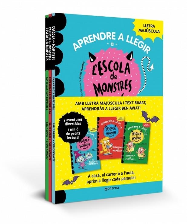 Aprendre a llegir a l'Escola de Monstres - Pack amb els llibres 1, 2 i 3 | 9788419169990 | Rippin, Sally