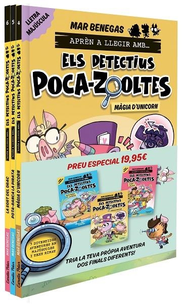 PACK Aprèn a llegir amb... Els detectius Poca-zooltes!  4,5 i 6: En lletra MAJÚS | 9791387782009 | Benegas, Mar
